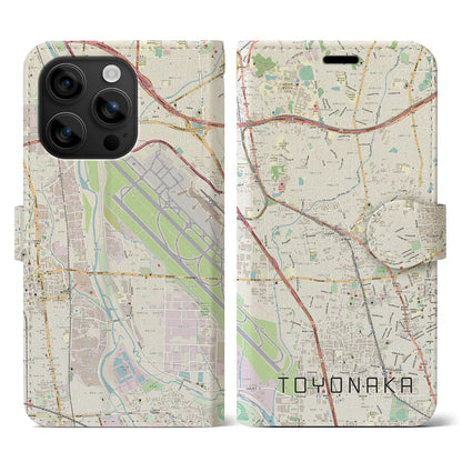 【豊中（大阪府）】地図柄iPhoneケース（手帳タイプ）ナチュラル・iPhone 16 用