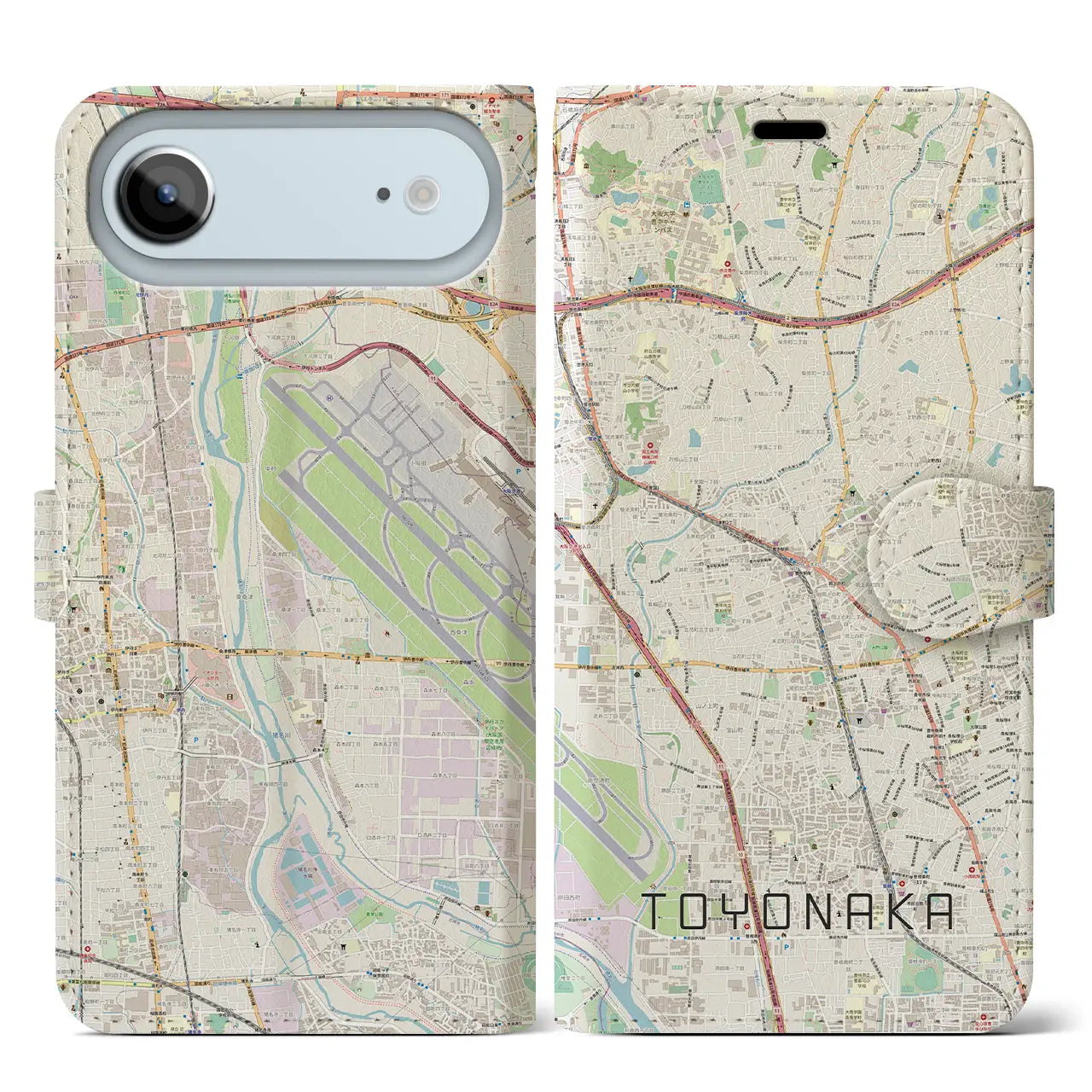 【豊中（大阪府）】地図柄iPhoneケース（手帳タイプ）
