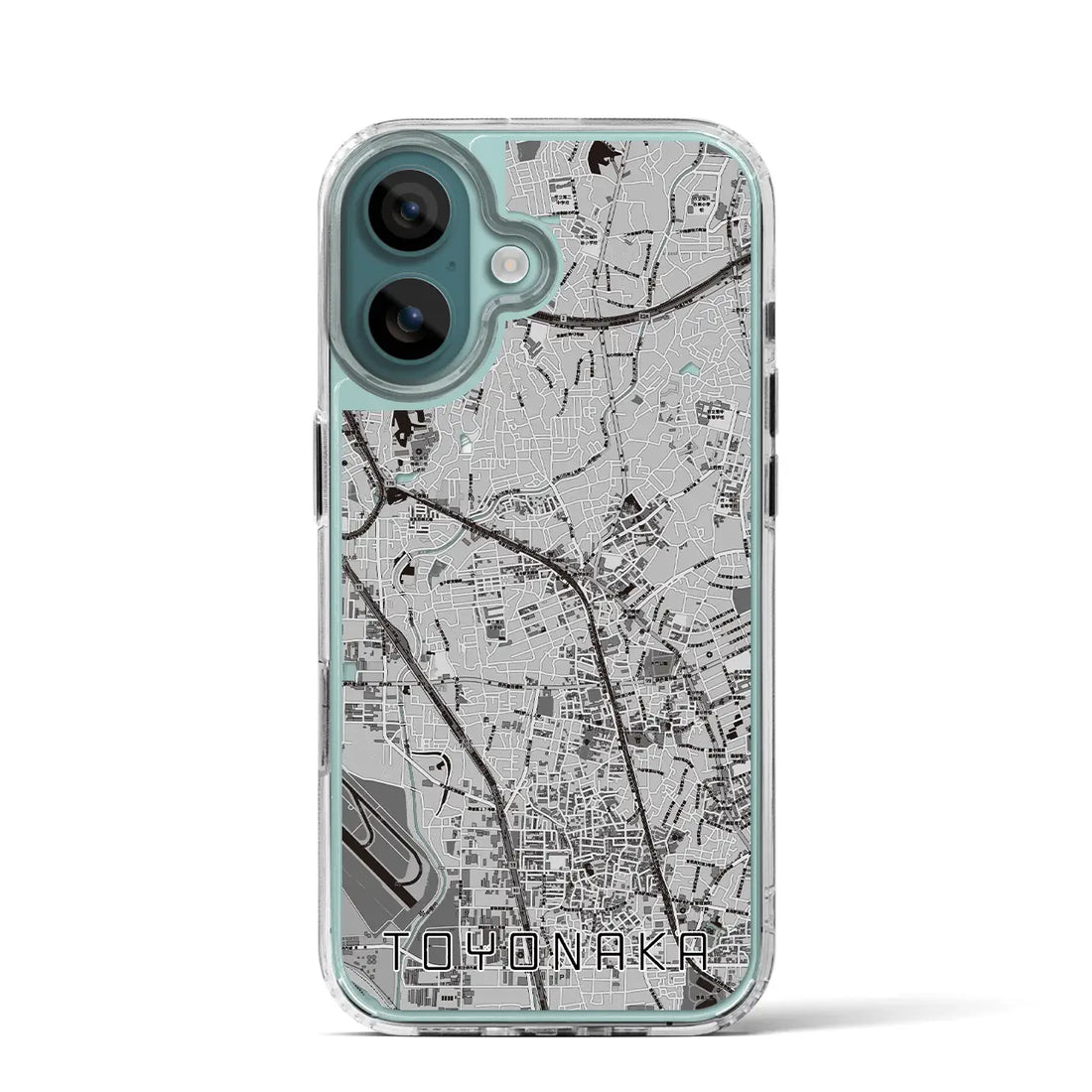 【豊中（大阪府）】地図柄iPhoneケース（MagSafeタイプ）モノトーン・iPhone 16 Pro 用