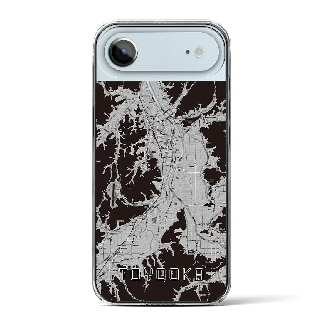 【豊岡(兵庫県)】地図柄iPhoneケース(クリアタイプ)モノトーン・iPhone 17 Pro Max 用