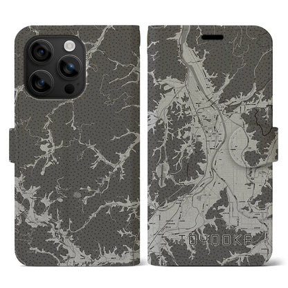 【豊岡（兵庫県）】地図柄iPhoneケース（手帳タイプ）モノトーン・iPhone 16 用