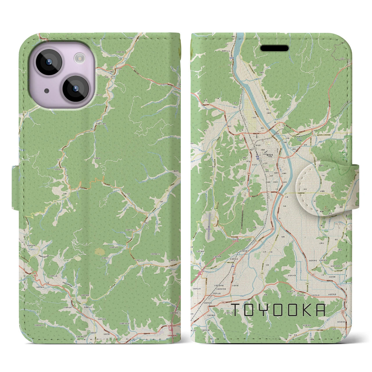 【豊岡（兵庫県）】地図柄iPhoneケース（手帳タイプ）