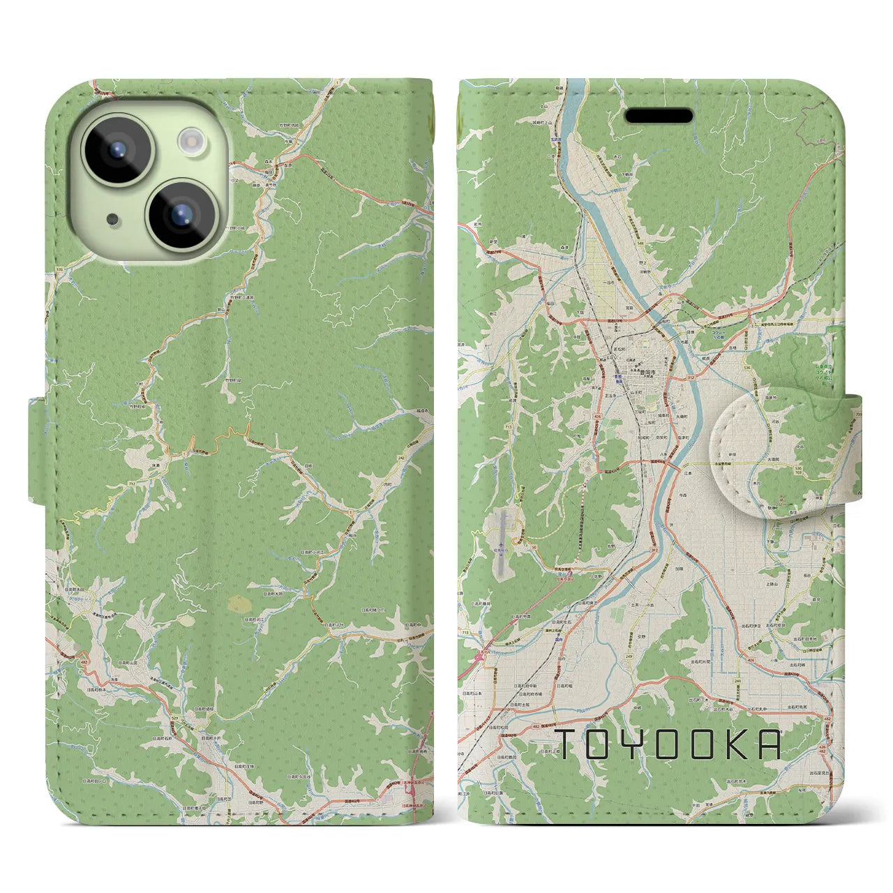 【豊岡（兵庫県）】地図柄iPhoneケース（手帳タイプ）