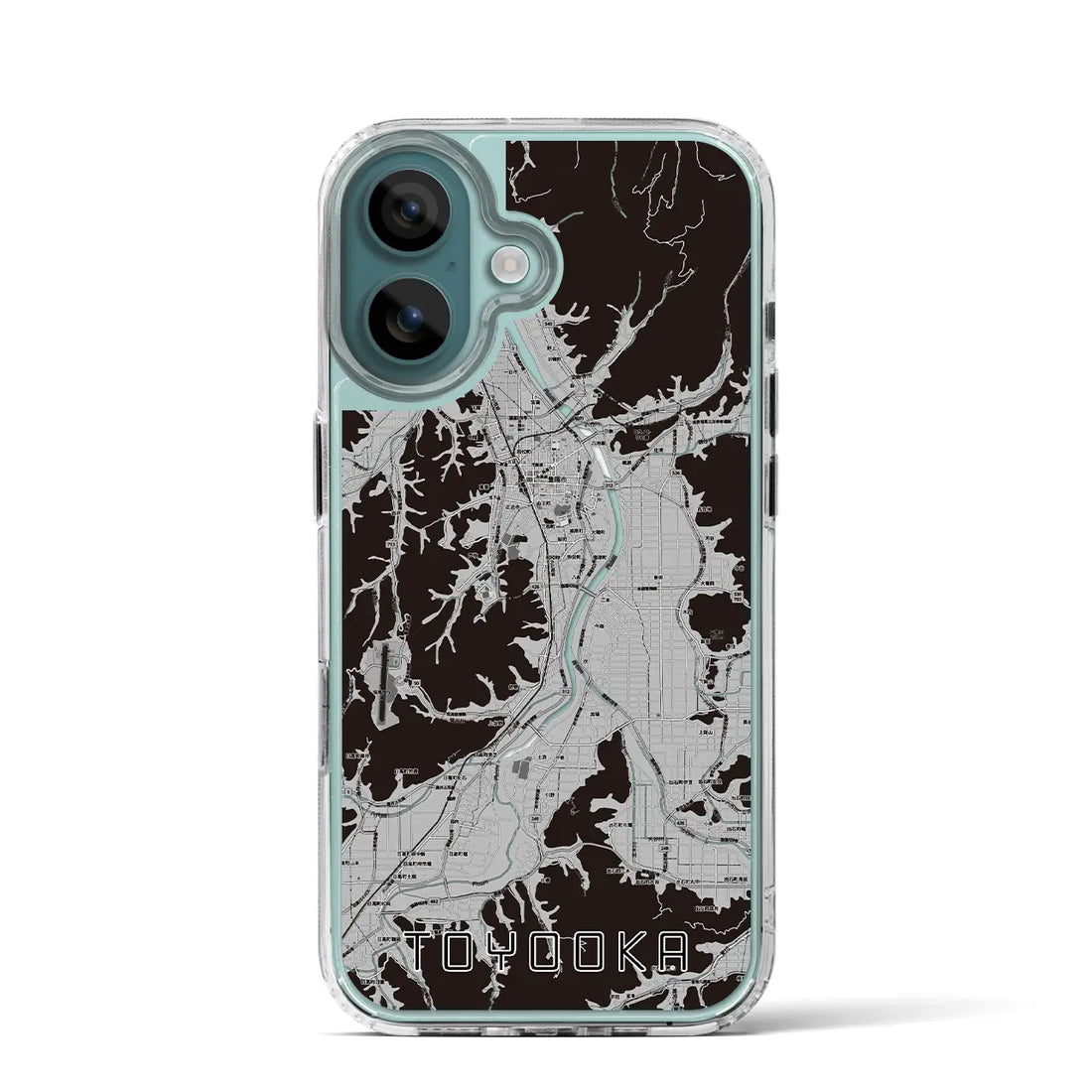 【豊岡（兵庫県）】地図柄iPhoneケース（MagSafeタイプ）モノトーン・iPhone 16 Pro 用