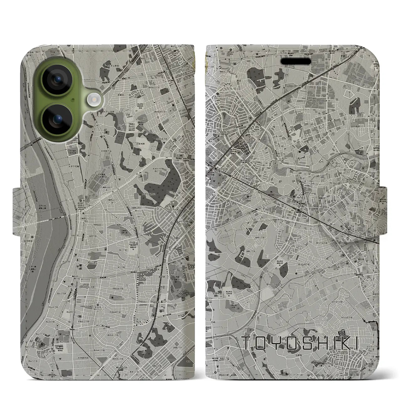 【豊四季（千葉県）】地図柄iPhoneケース（手帳タイプ）