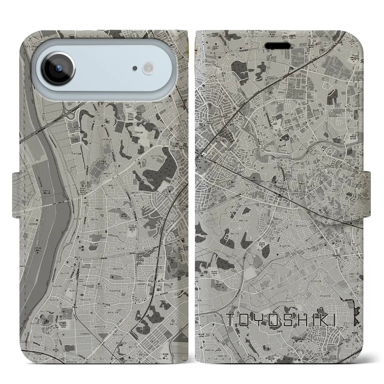 【豊四季（千葉県）】地図柄iPhoneケース（手帳タイプ）