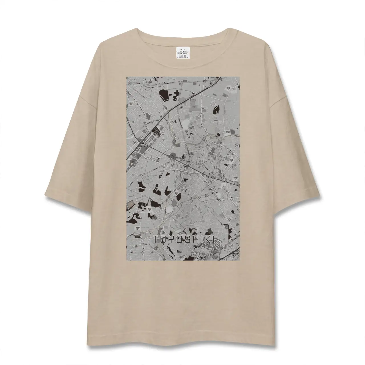 【豊四季（千葉県）】地図柄ビッグシルエットTシャツ