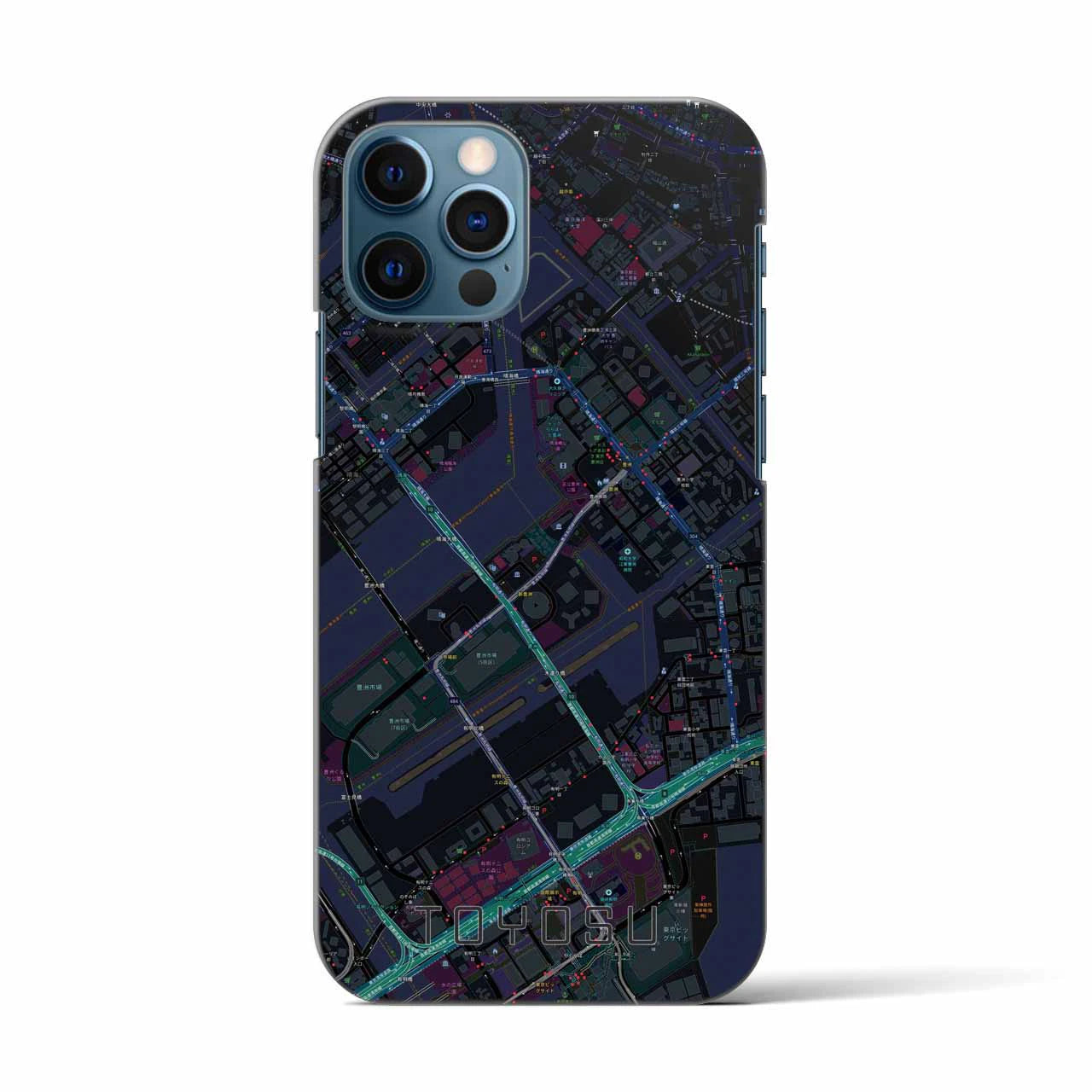 【豊洲（東京都）】地図柄iPhoneケース（バックカバータイプ）