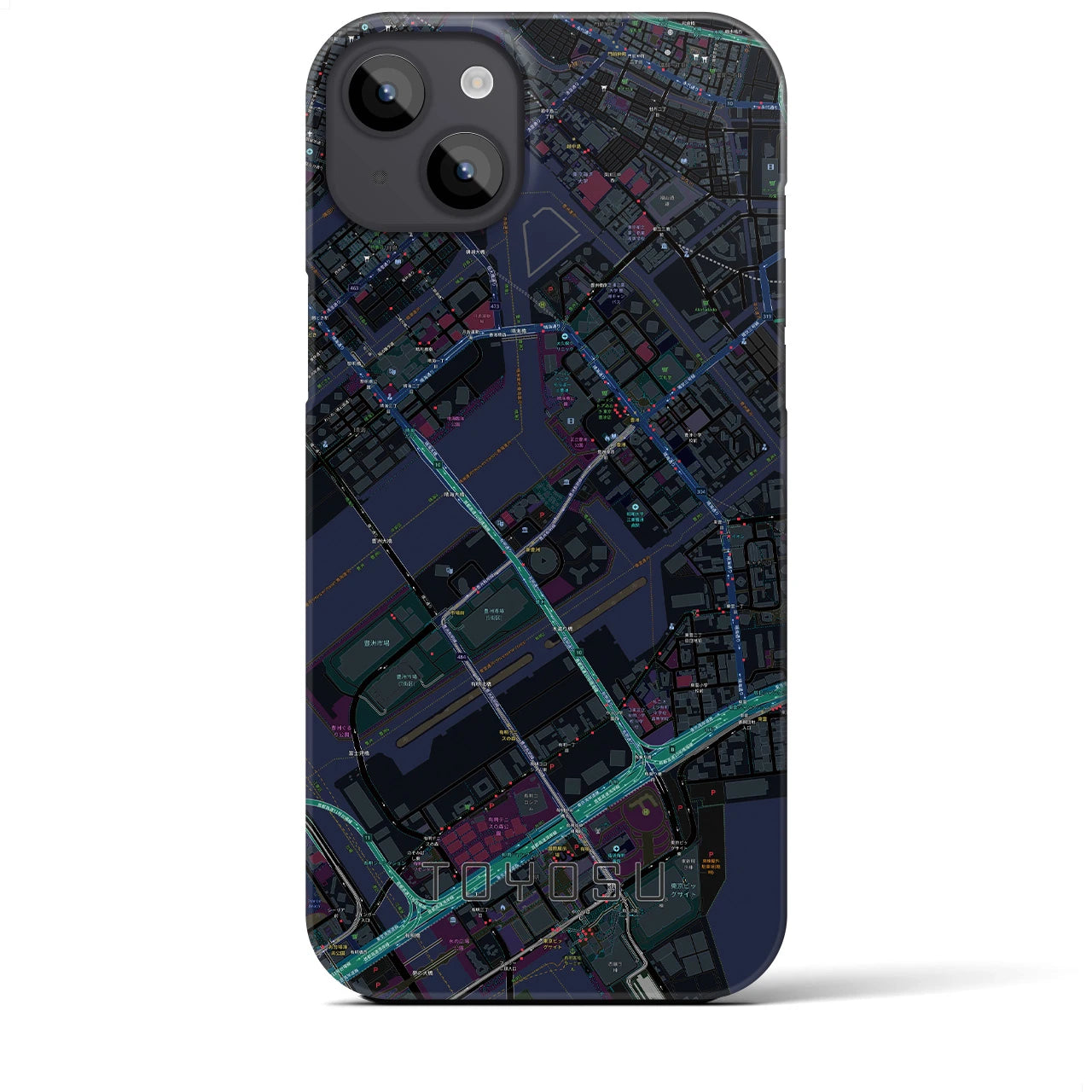 【豊洲（東京都）】地図柄iPhoneケース（バックカバータイプ）