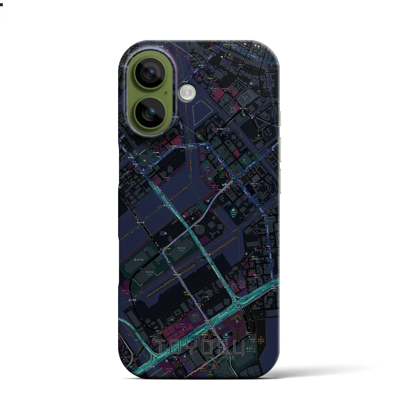 【豊洲（東京都）】地図柄iPhoneケース（バックカバータイプ）