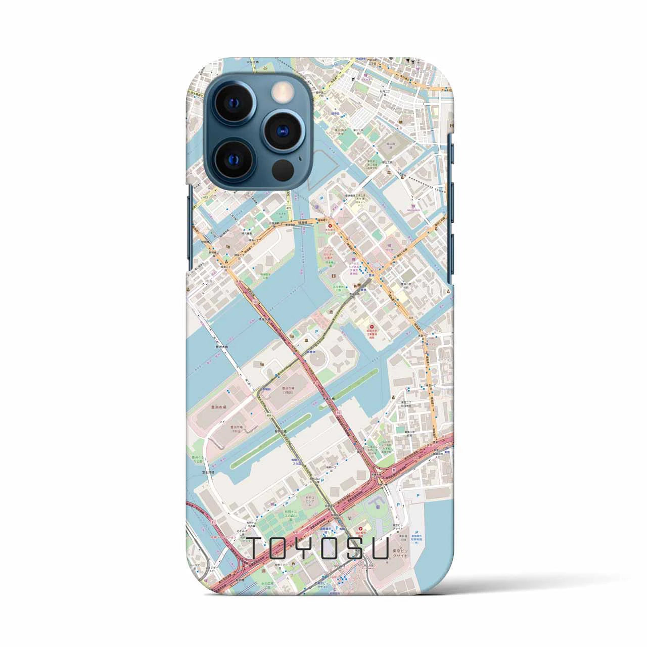 【豊洲（東京都）】地図柄iPhoneケース（バックカバータイプ）