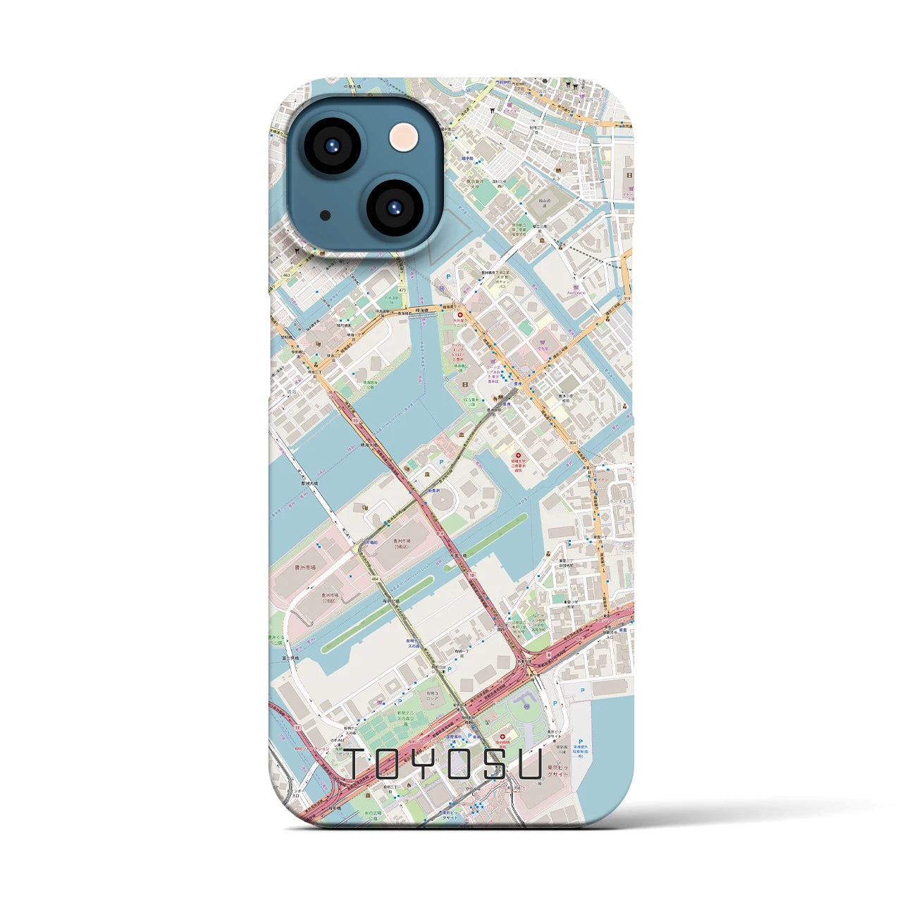【豊洲（東京都）】地図柄iPhoneケース（バックカバータイプ）