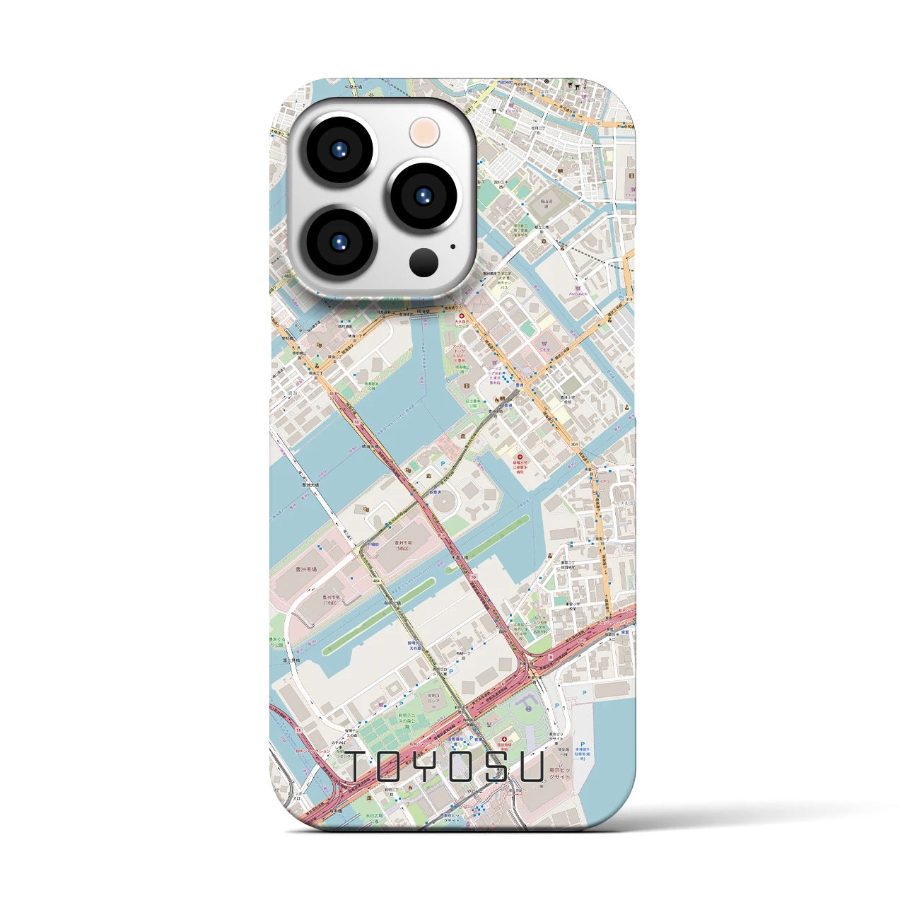 【豊洲（東京都）】地図柄iPhoneケース（バックカバータイプ）