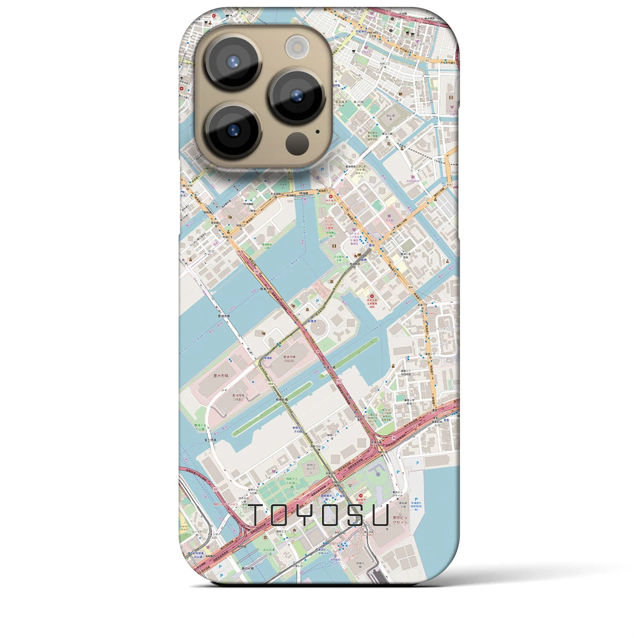 【豊洲（東京都）】地図柄iPhoneケース（バックカバータイプ）