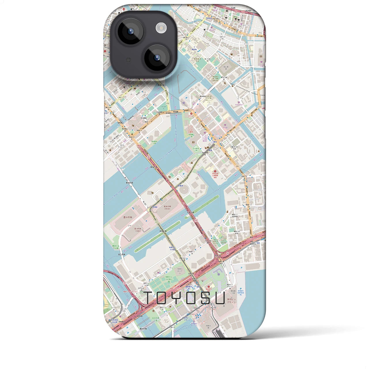 【豊洲（東京都）】地図柄iPhoneケース（バックカバータイプ）