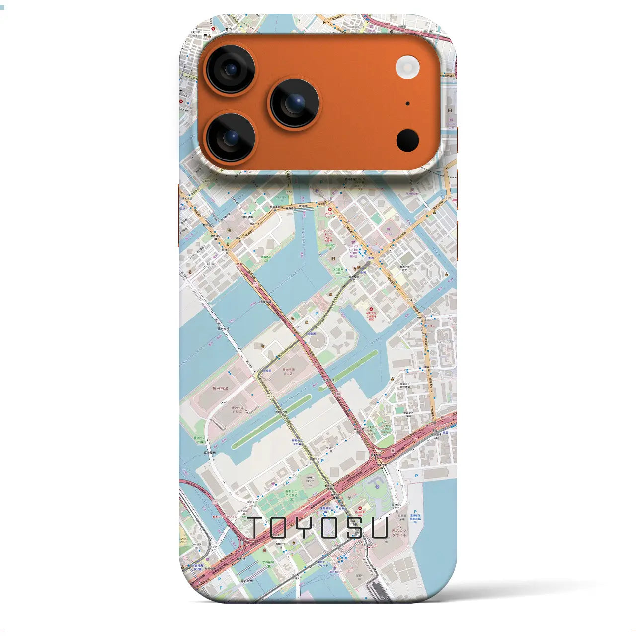 【豊洲（東京都）】地図柄iPhoneケース（バックカバータイプ）