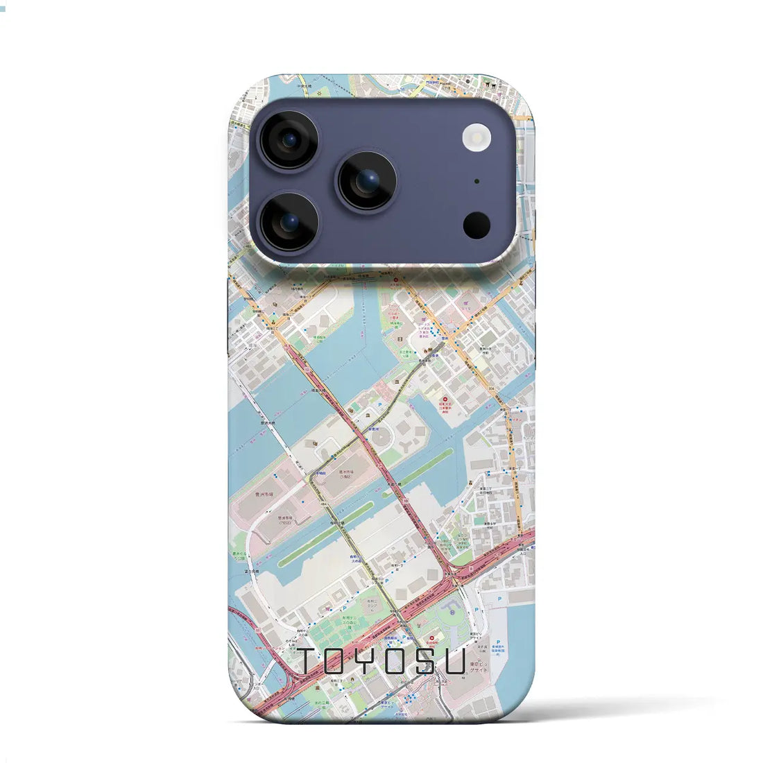 【豊洲（東京都）】地図柄iPhoneケース（バックカバータイプ）ブラック・iPhone 17 Pro Max 用