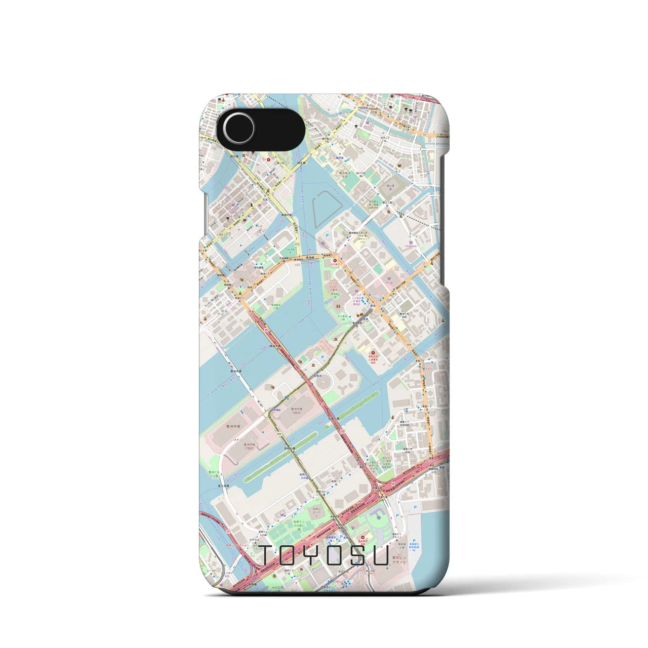 【豊洲（東京都）】地図柄iPhoneケース（バックカバータイプ）