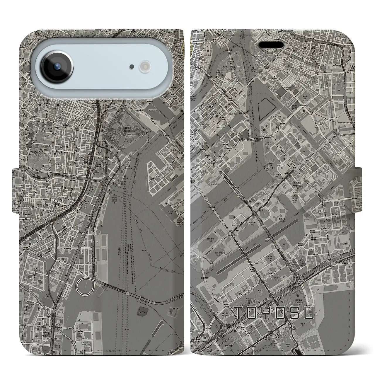 【豊洲（東京都）】地図柄iPhoneケース（手帳タイプ）