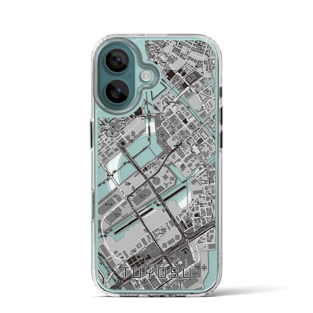 【豊洲(東京都)】地図柄iPhoneケース(MagSafeタイプ)モノトーン・iPhone 16 Pro 用