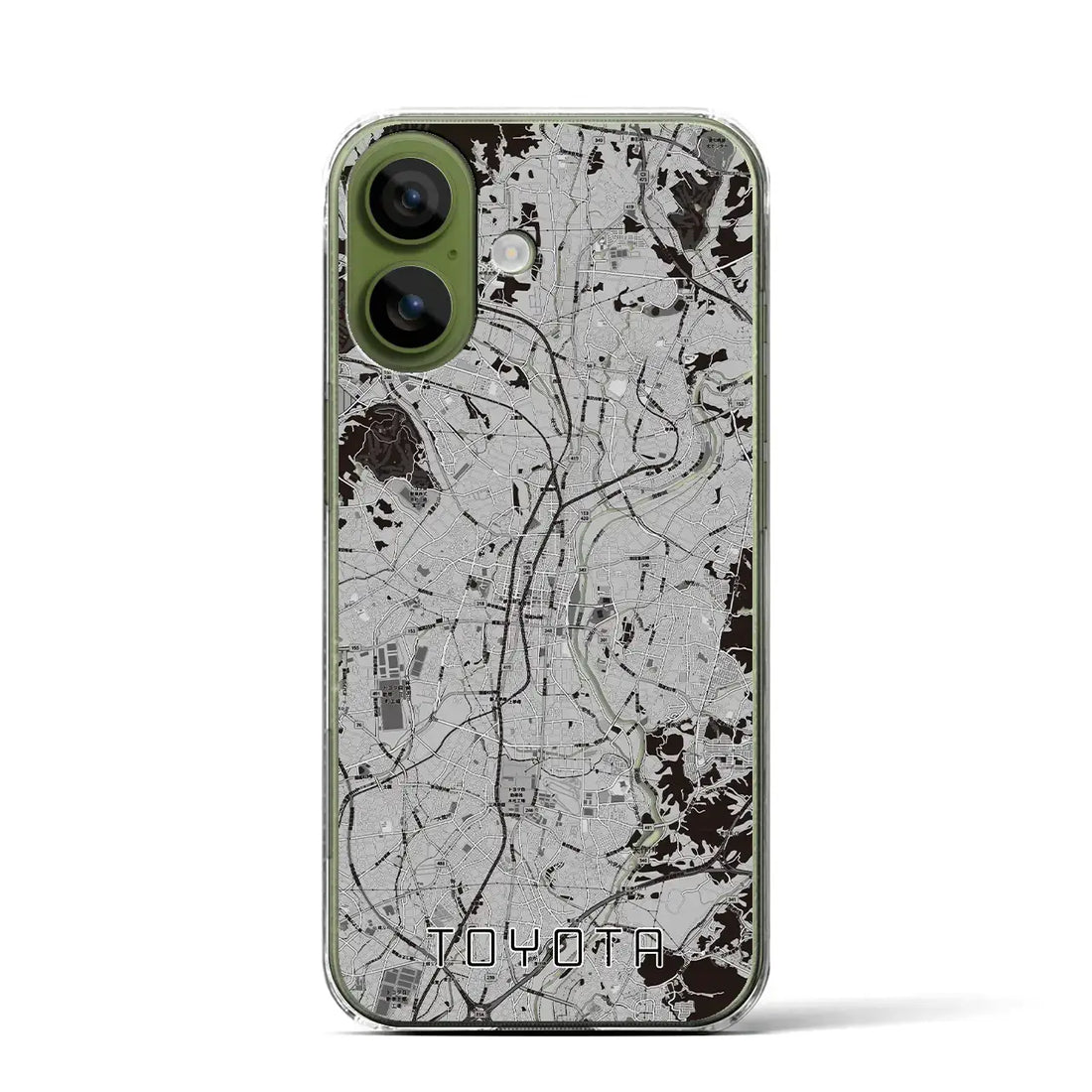 【豊田（愛知県）】地図柄iPhoneケース（クリアタイプ）モノトーン・iPhone 17 Pro Max 用