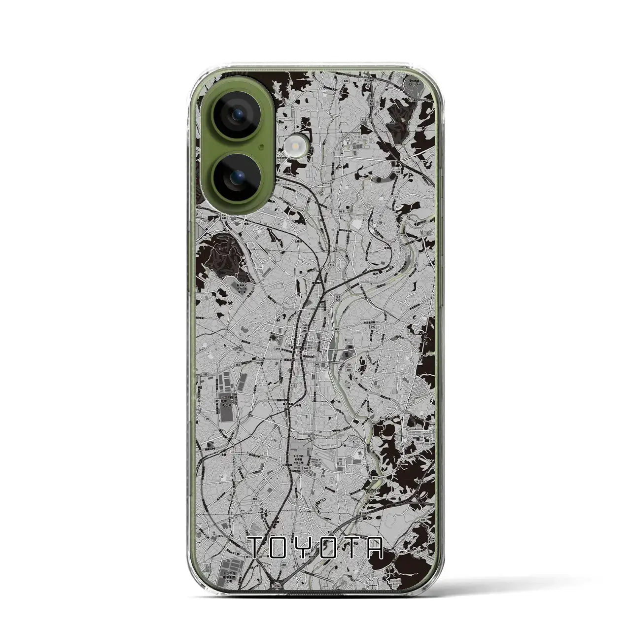 【豊田（愛知県）】地図柄iPhoneケース（クリアタイプ）モノトーン・iPhone 17 Pro Max 用