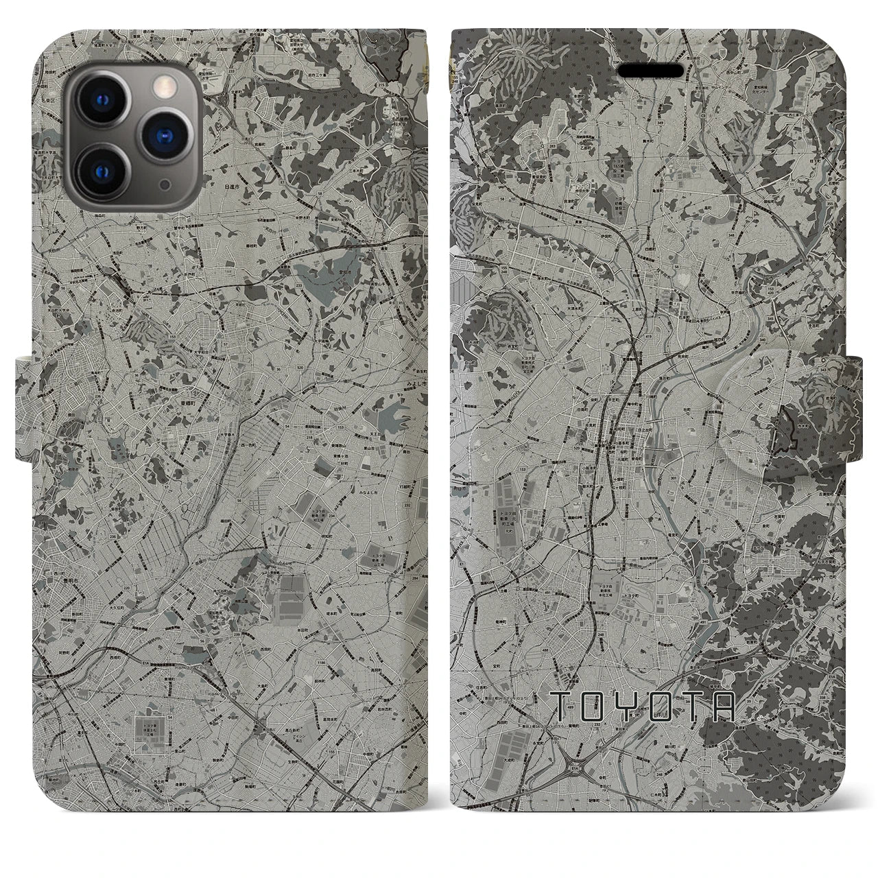 【豊田（愛知県）】地図柄iPhoneケース（手帳タイプ）