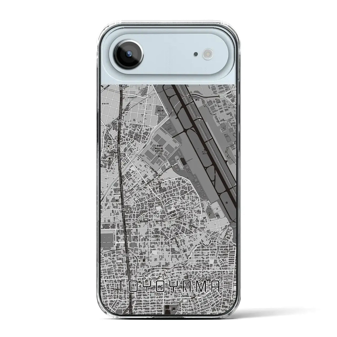 【豊山（愛知県）】地図柄iPhoneケース（クリアタイプ）モノトーン・iPhone 17 Pro Max 用