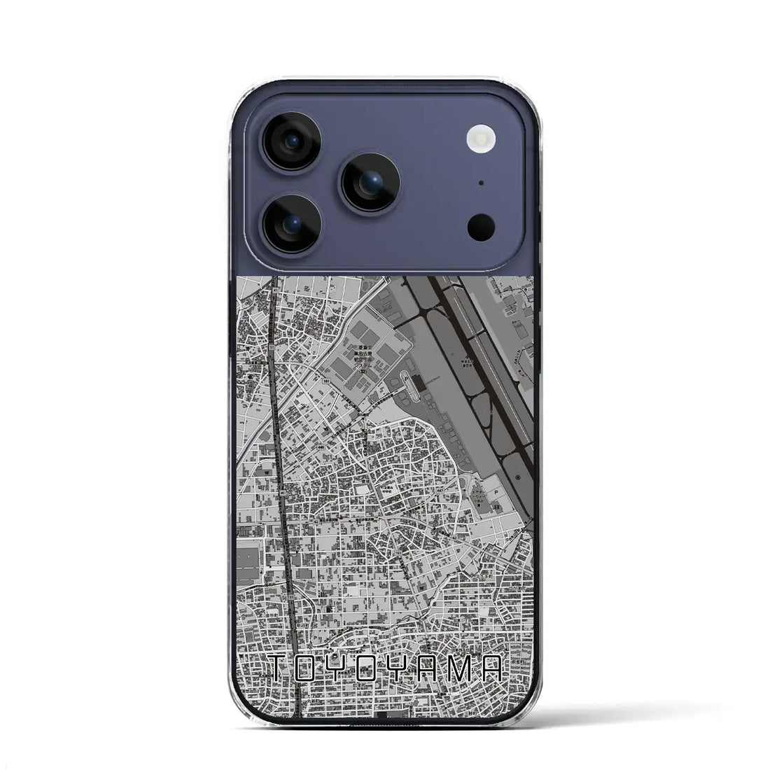 【豊山(愛知県)】地図柄iPhoneケース(クリアタイプ)モノトーン・iPhone 17 Pro Max 用