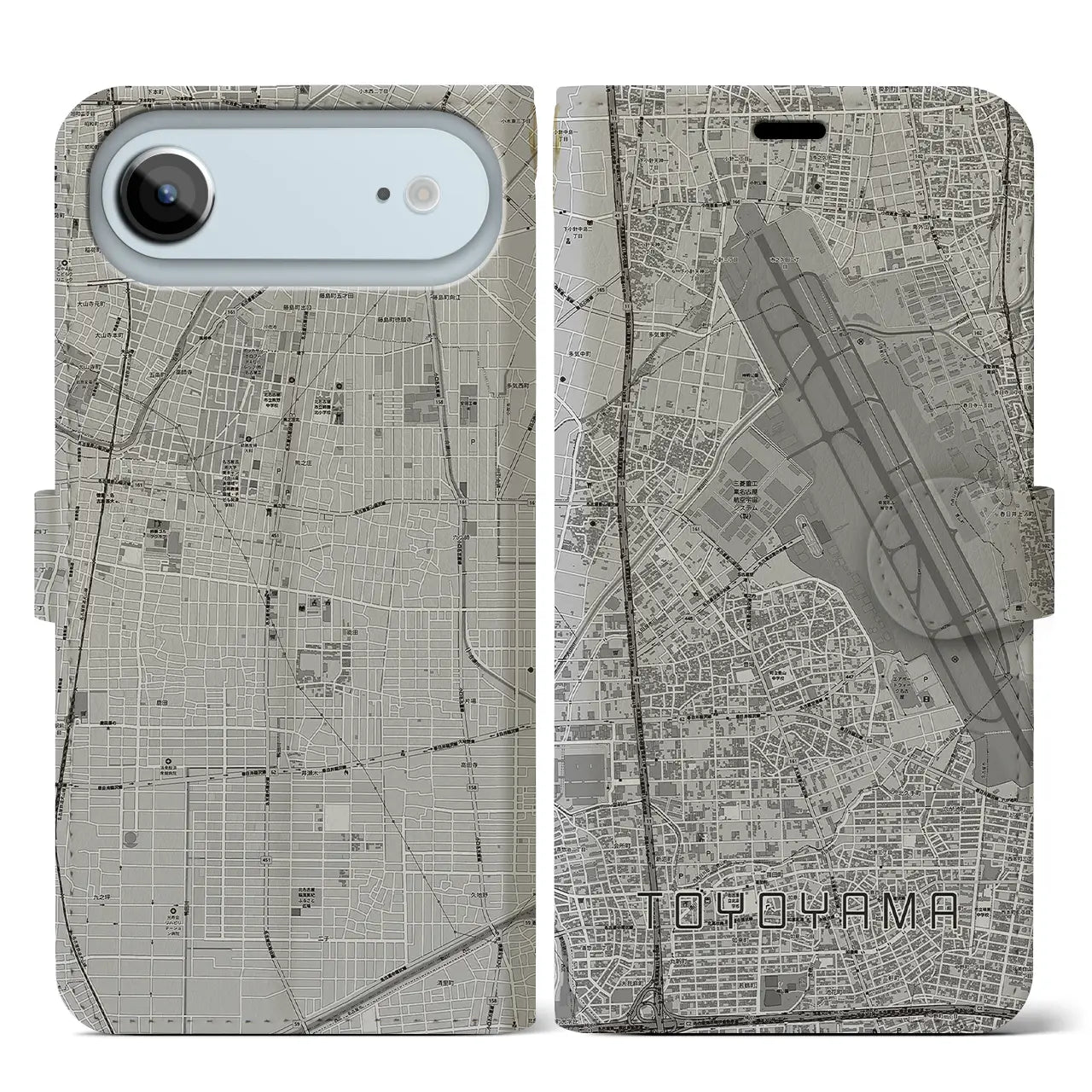 【豊山（愛知県）】地図柄iPhoneケース（手帳タイプ）