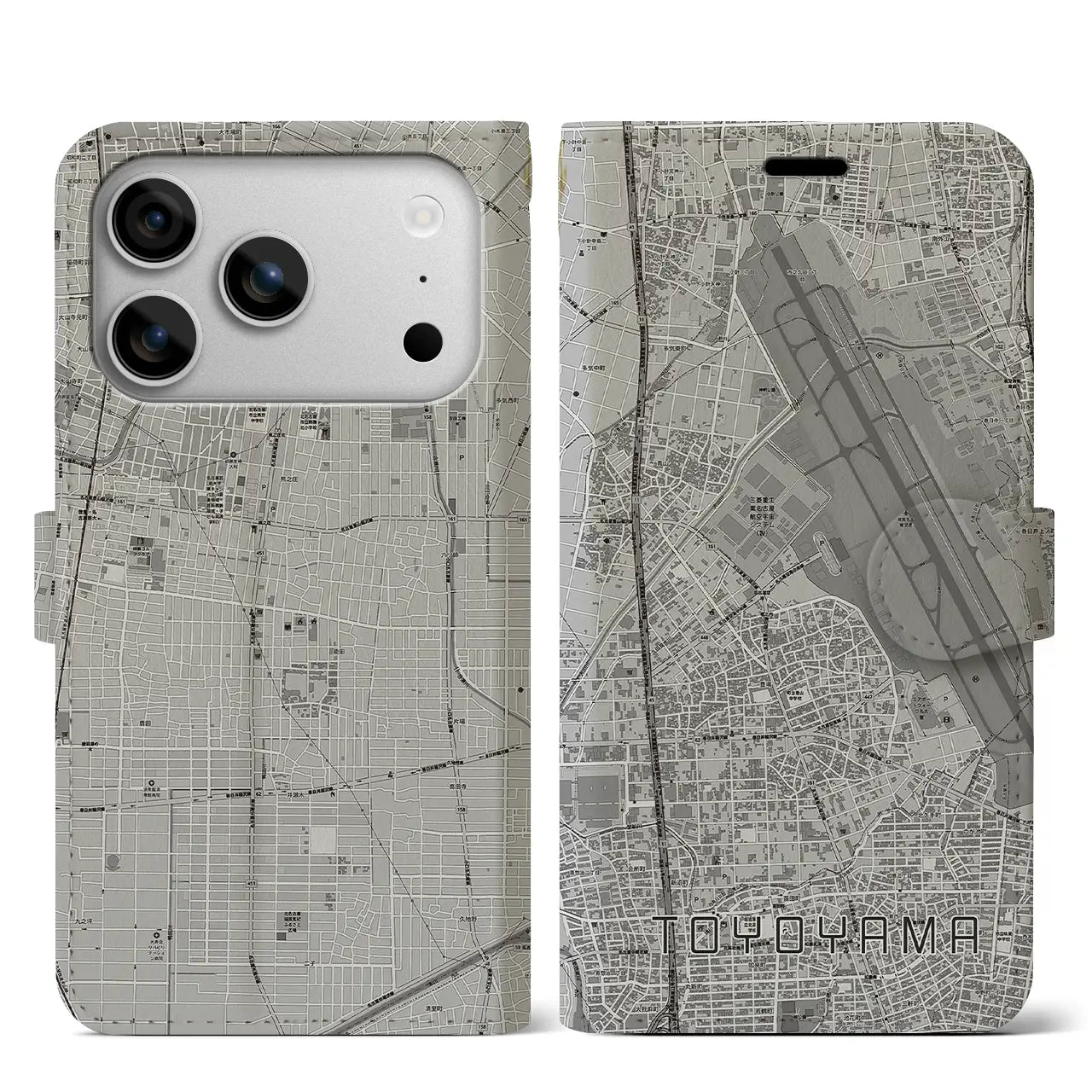 【豊山（愛知県）】地図柄iPhoneケース（手帳タイプ）