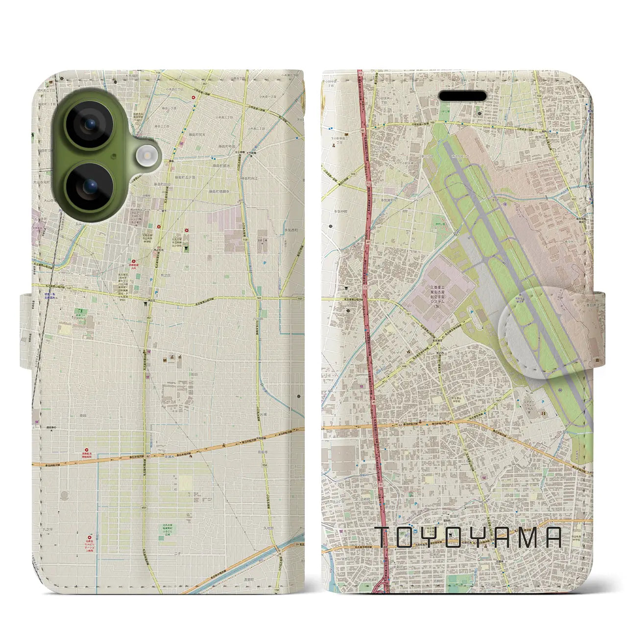 【豊山（愛知県）】地図柄iPhoneケース（手帳タイプ）