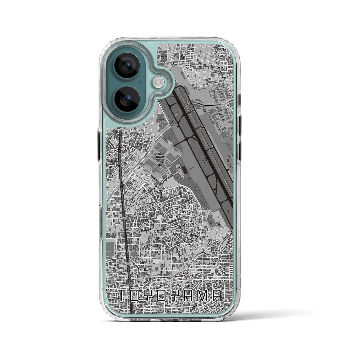 【豊山（愛知県）】地図柄iPhoneケース（MagSafeタイプ）モノトーン・iPhone 16 Pro 用