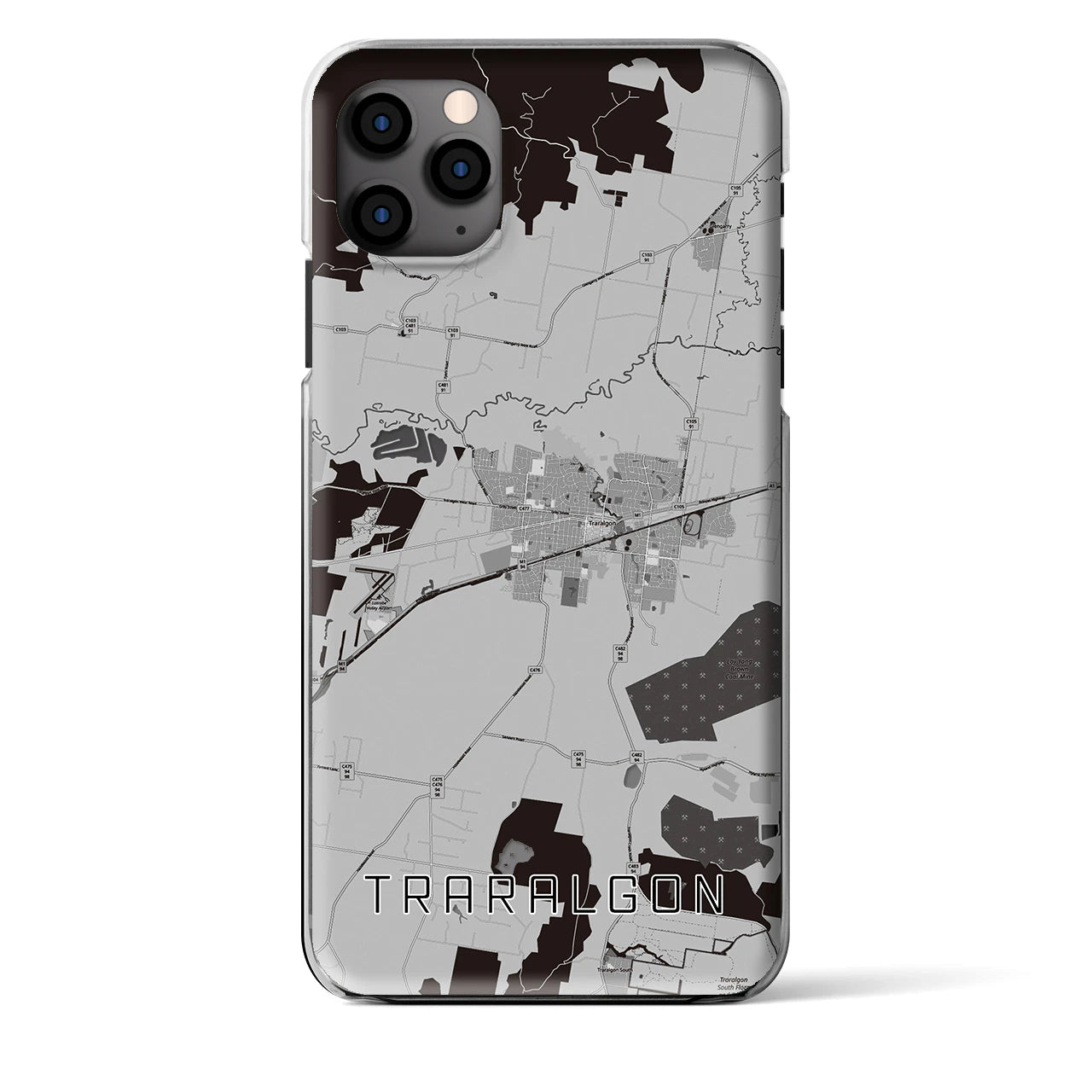 【トララルゴン（オーストラリア）】地図柄iPhoneケース（クリアタイプ）