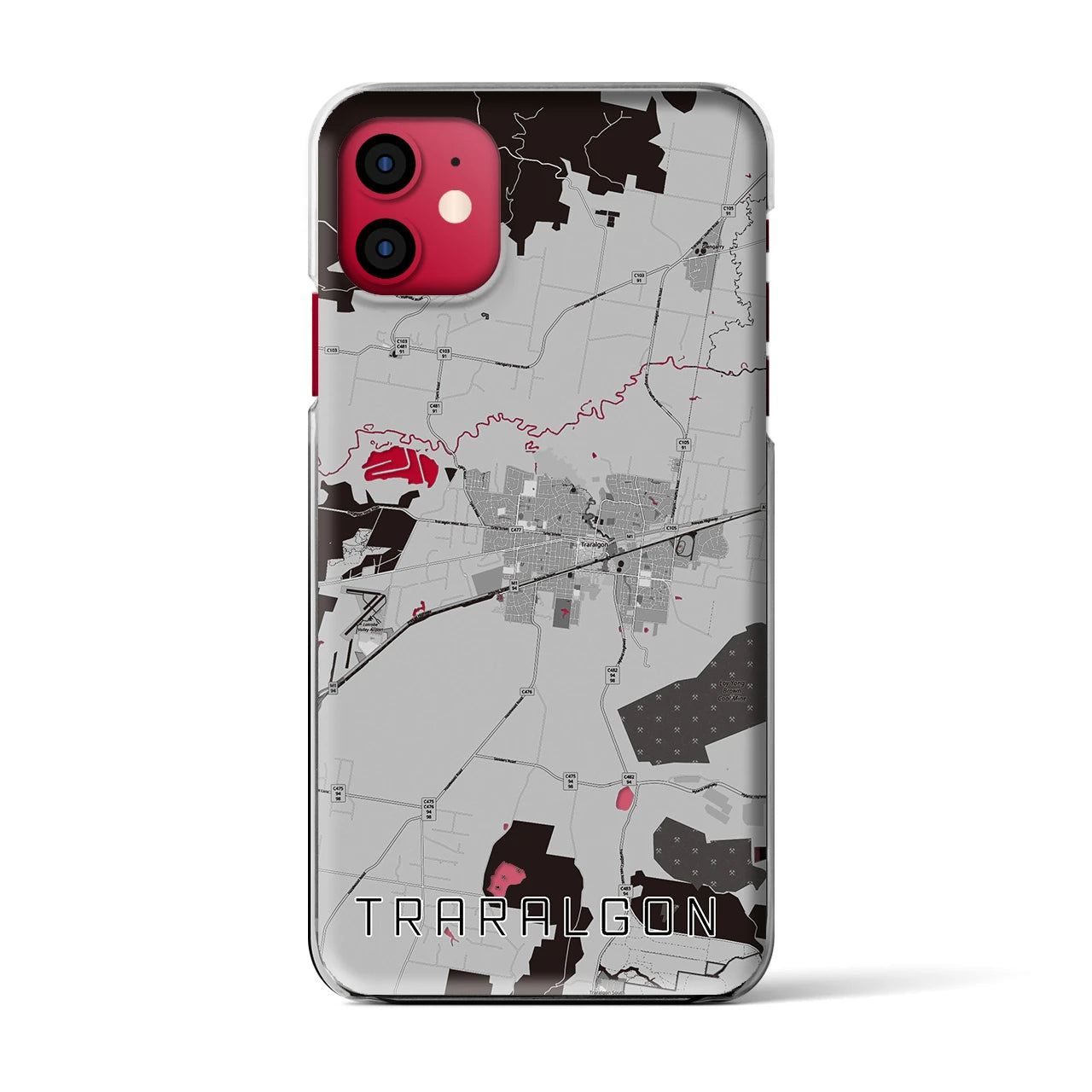 【トララルゴン（オーストラリア）】地図柄iPhoneケース（クリアタイプ）