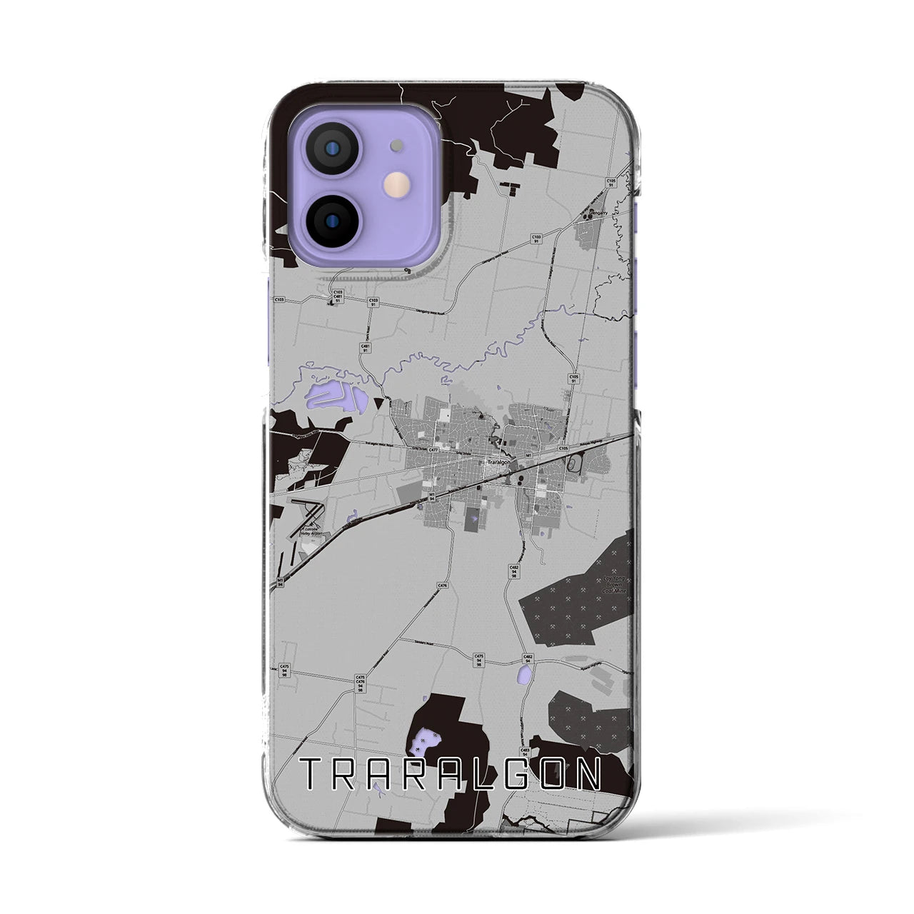 【トララルゴン（オーストラリア）】地図柄iPhoneケース（クリアタイプ）