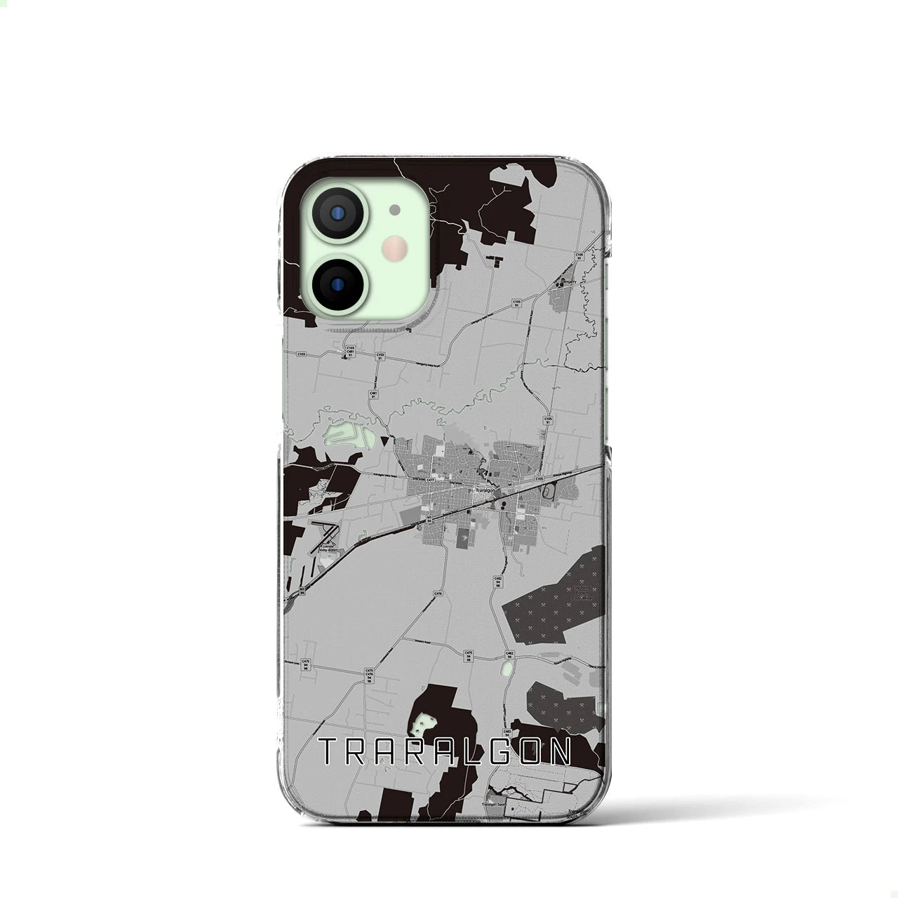 【トララルゴン（オーストラリア）】地図柄iPhoneケース（クリアタイプ）
