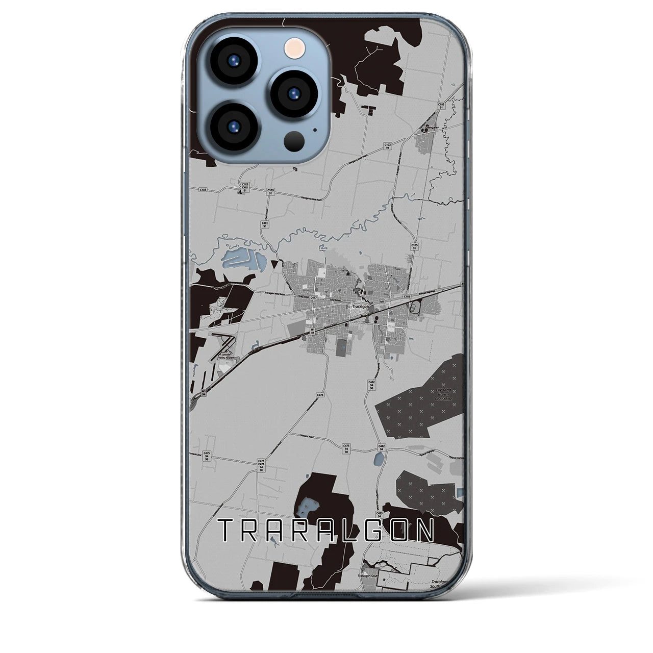【トララルゴン（オーストラリア）】地図柄iPhoneケース（クリアタイプ）