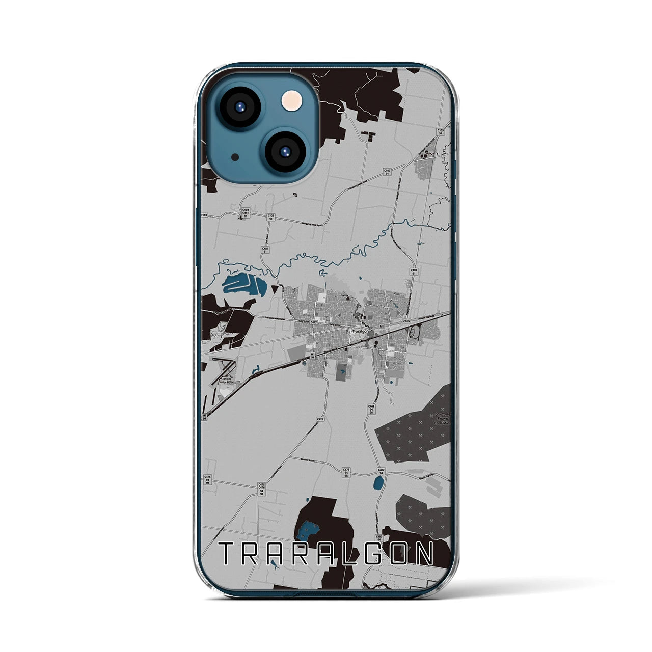 【トララルゴン（オーストラリア）】地図柄iPhoneケース（クリアタイプ）