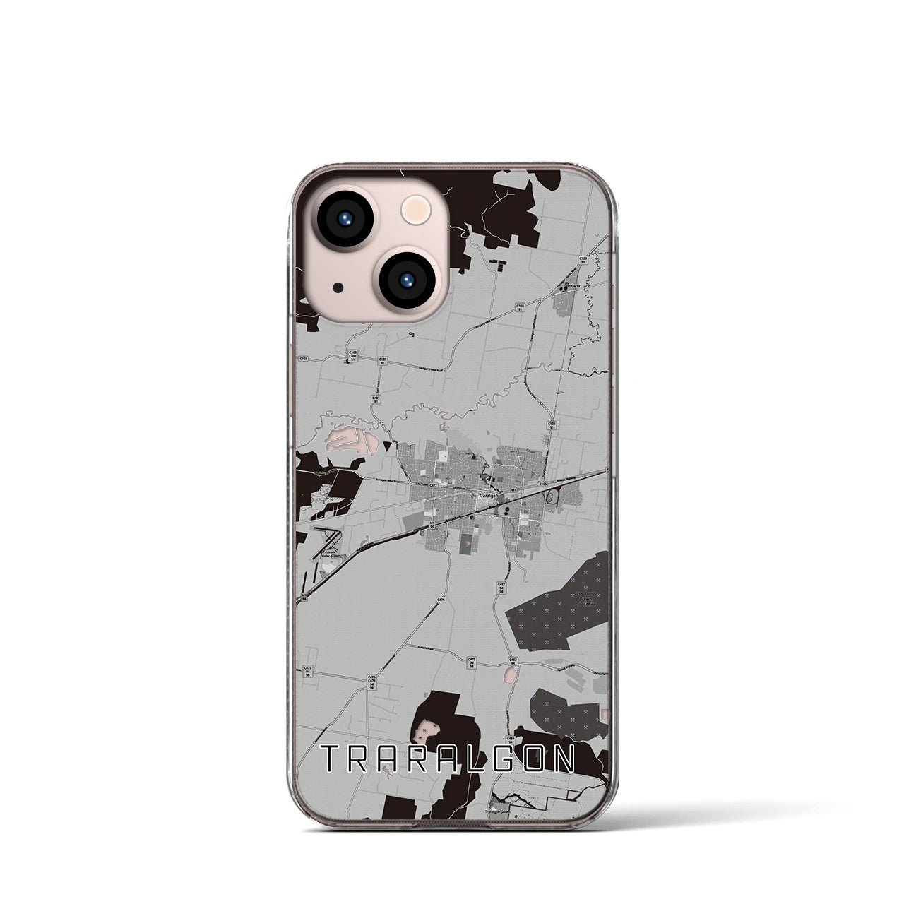 【トララルゴン（オーストラリア）】地図柄iPhoneケース（クリアタイプ）