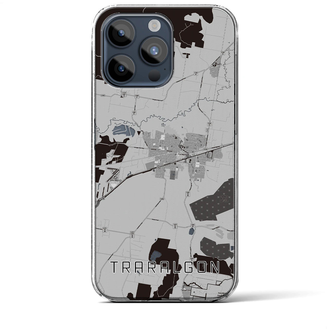 【トララルゴン（オーストラリア）】地図柄iPhoneケース（クリアタイプ）