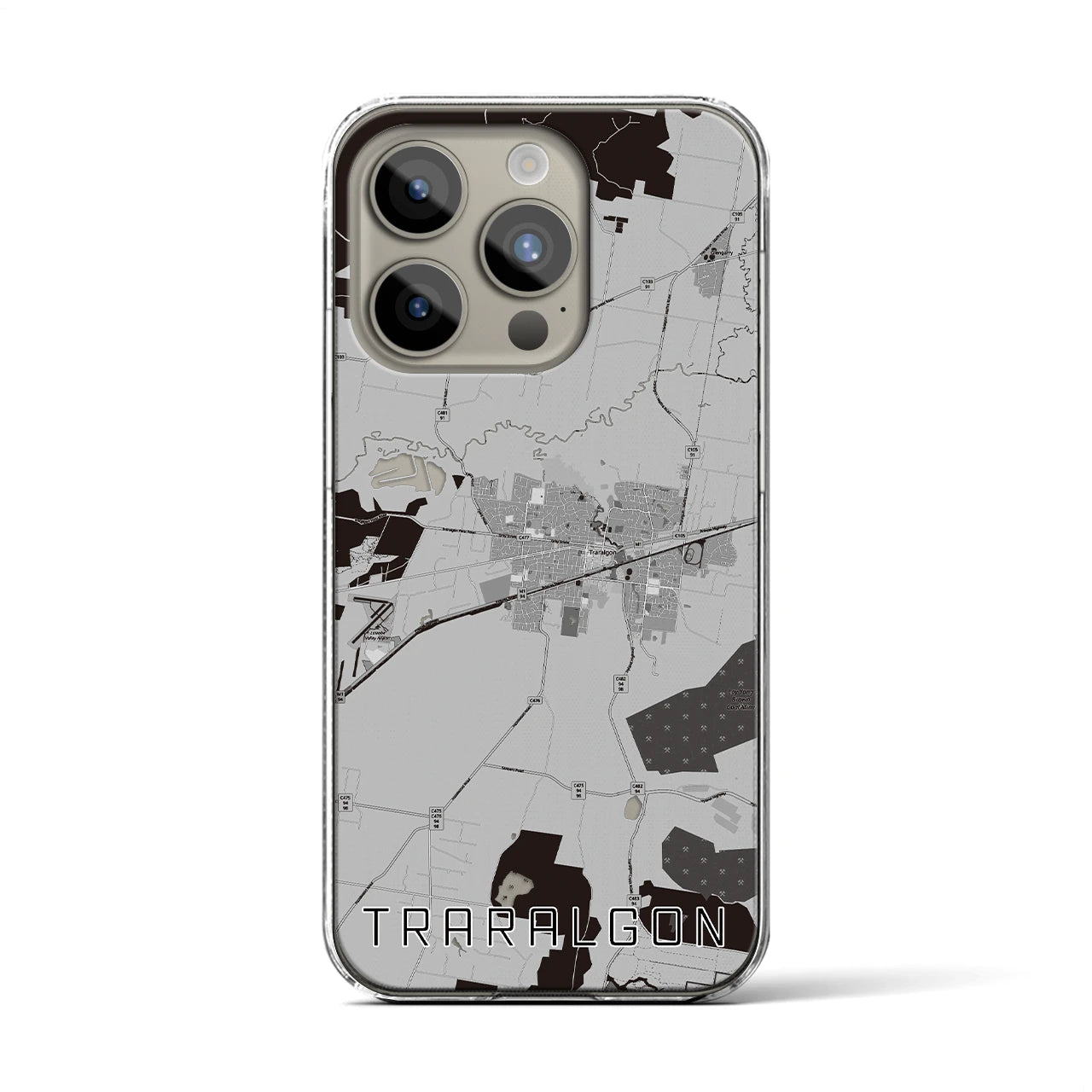 【トララルゴン（オーストラリア）】地図柄iPhoneケース（クリアタイプ）