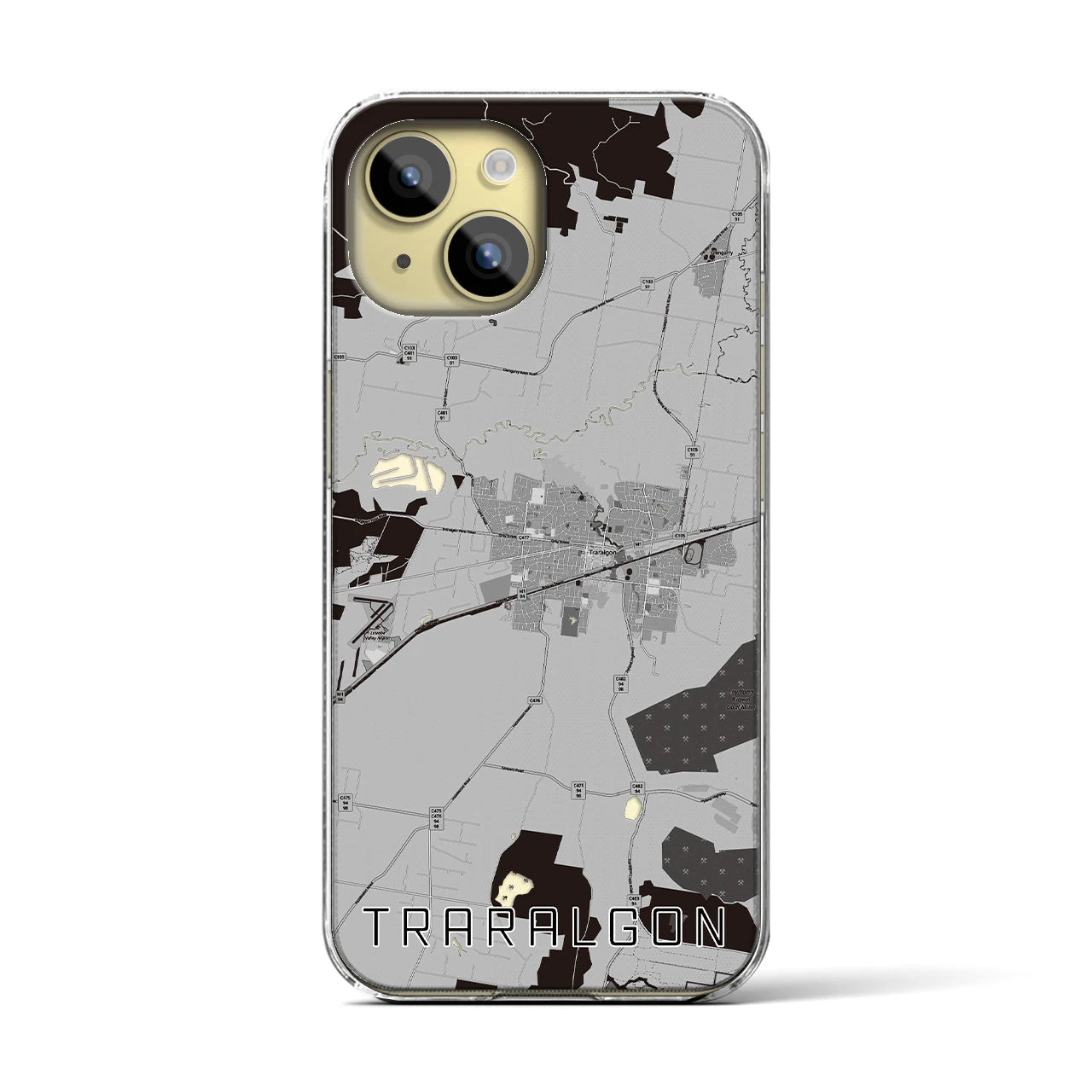 【トララルゴン（オーストラリア）】地図柄iPhoneケース（クリアタイプ）