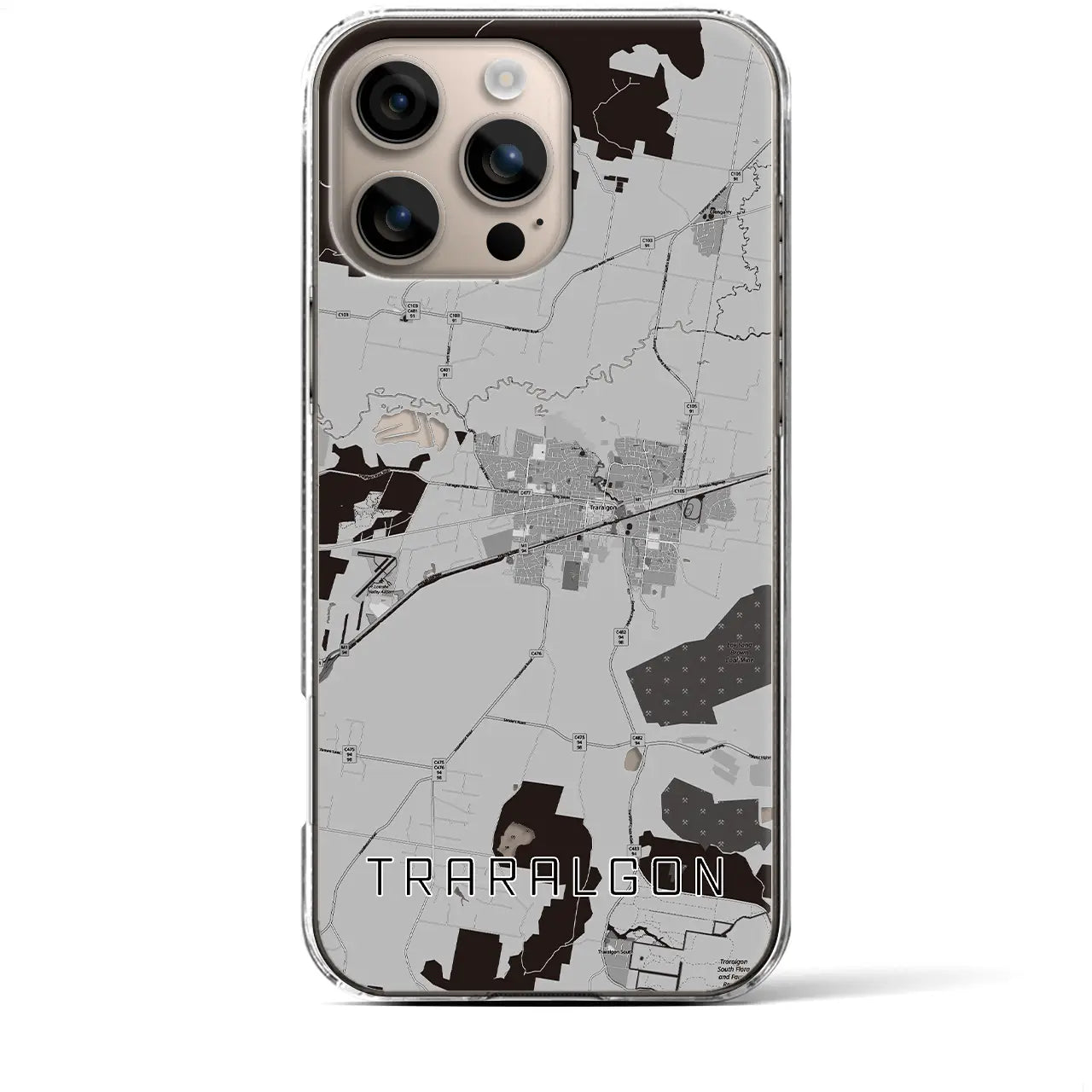 【トララルゴン（オーストラリア）】地図柄iPhoneケース（クリアタイプ）