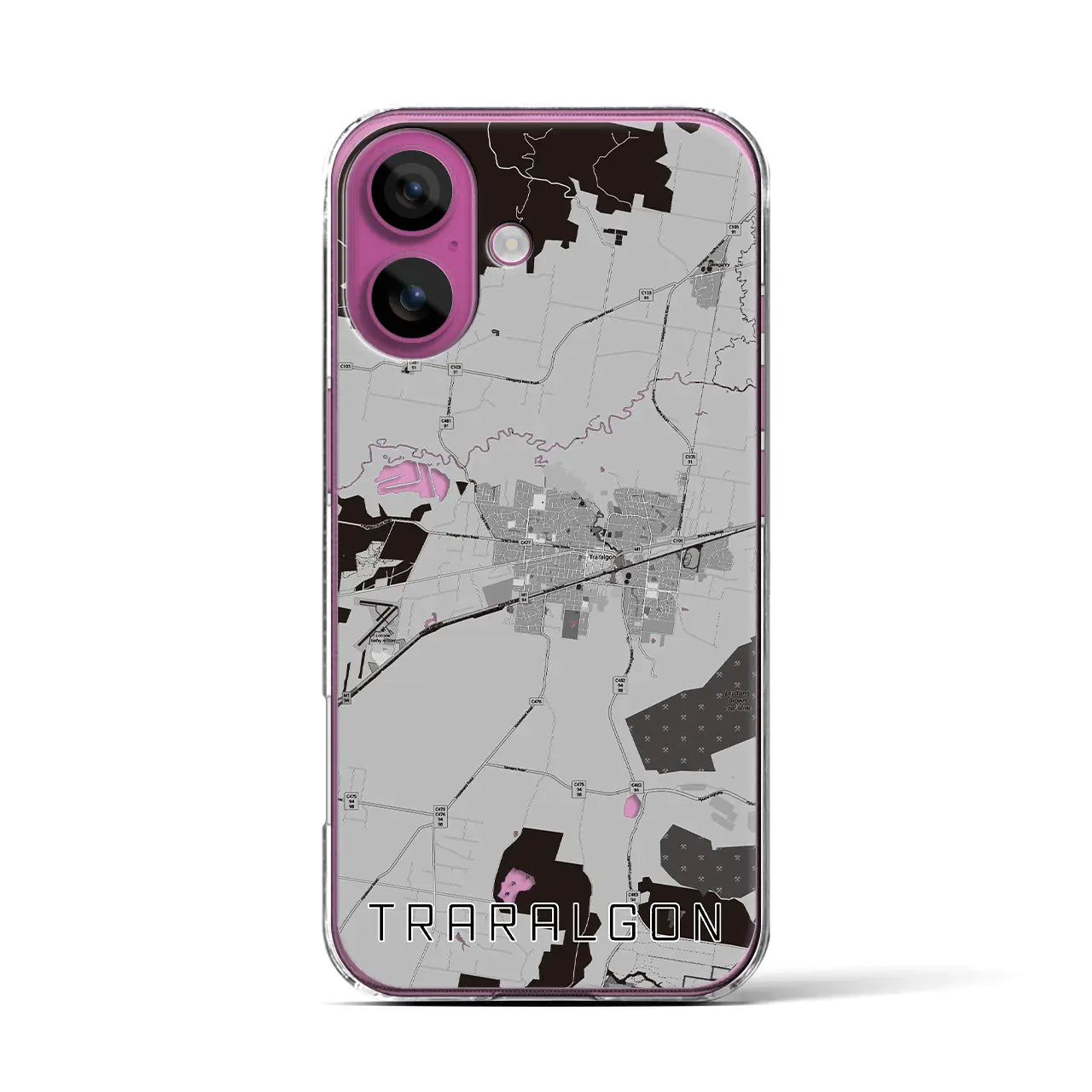 【トララルゴン（オーストラリア）】地図柄iPhoneケース（クリアタイプ）