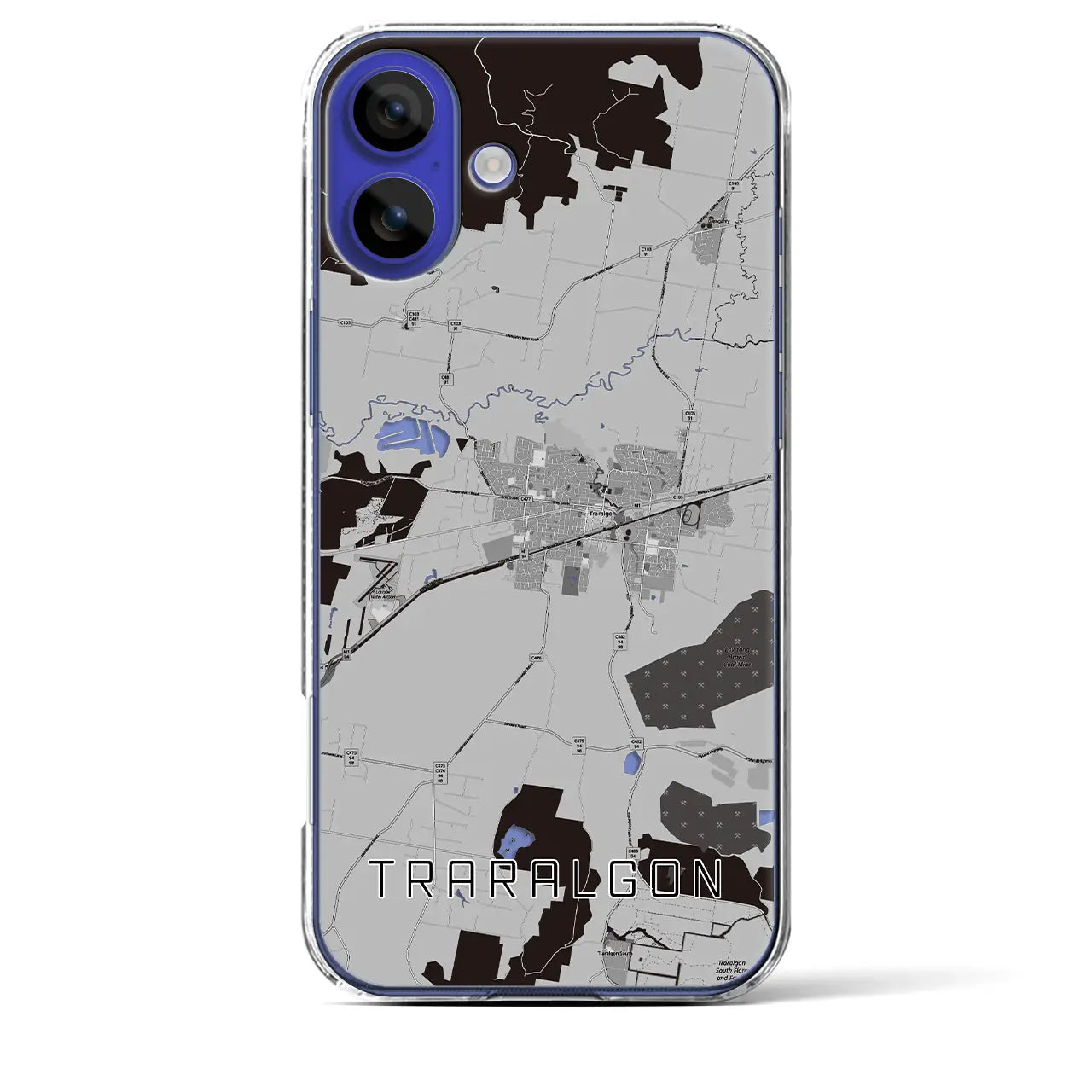 【トララルゴン（オーストラリア）】地図柄iPhoneケース（クリアタイプ）
