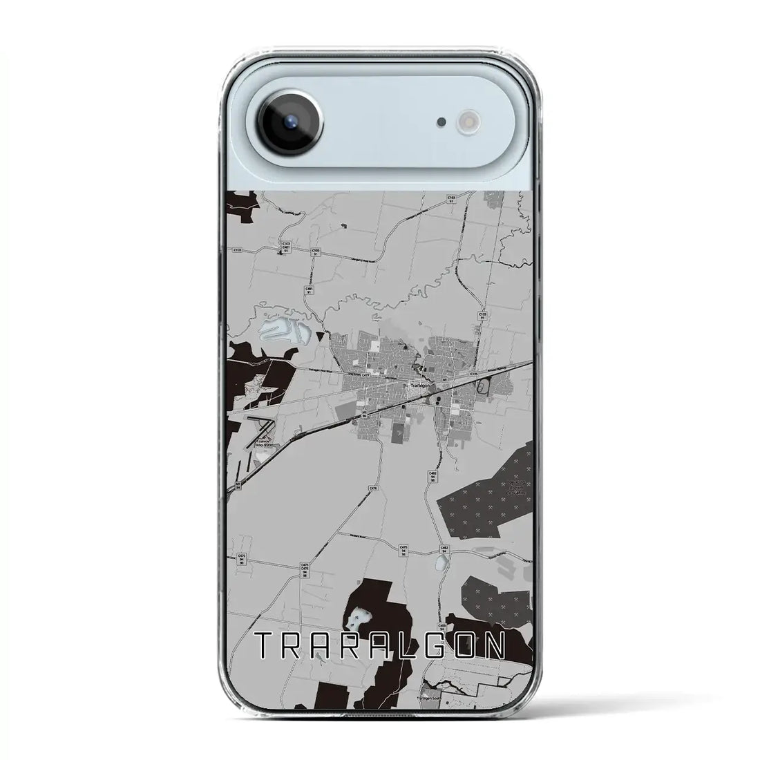 【トララルゴン（オーストラリア）】地図柄iPhoneケース（クリアタイプ）モノトーン・iPhone 17 Pro Max 用