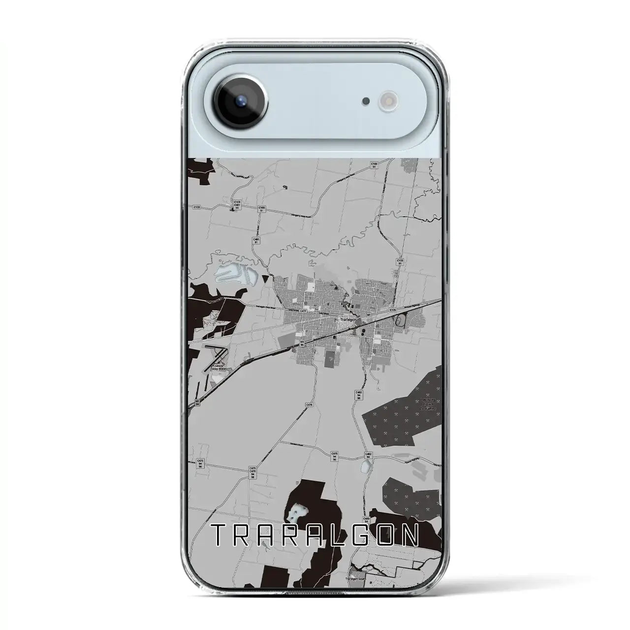 【トララルゴン（オーストラリア）】地図柄iPhoneケース（クリアタイプ）