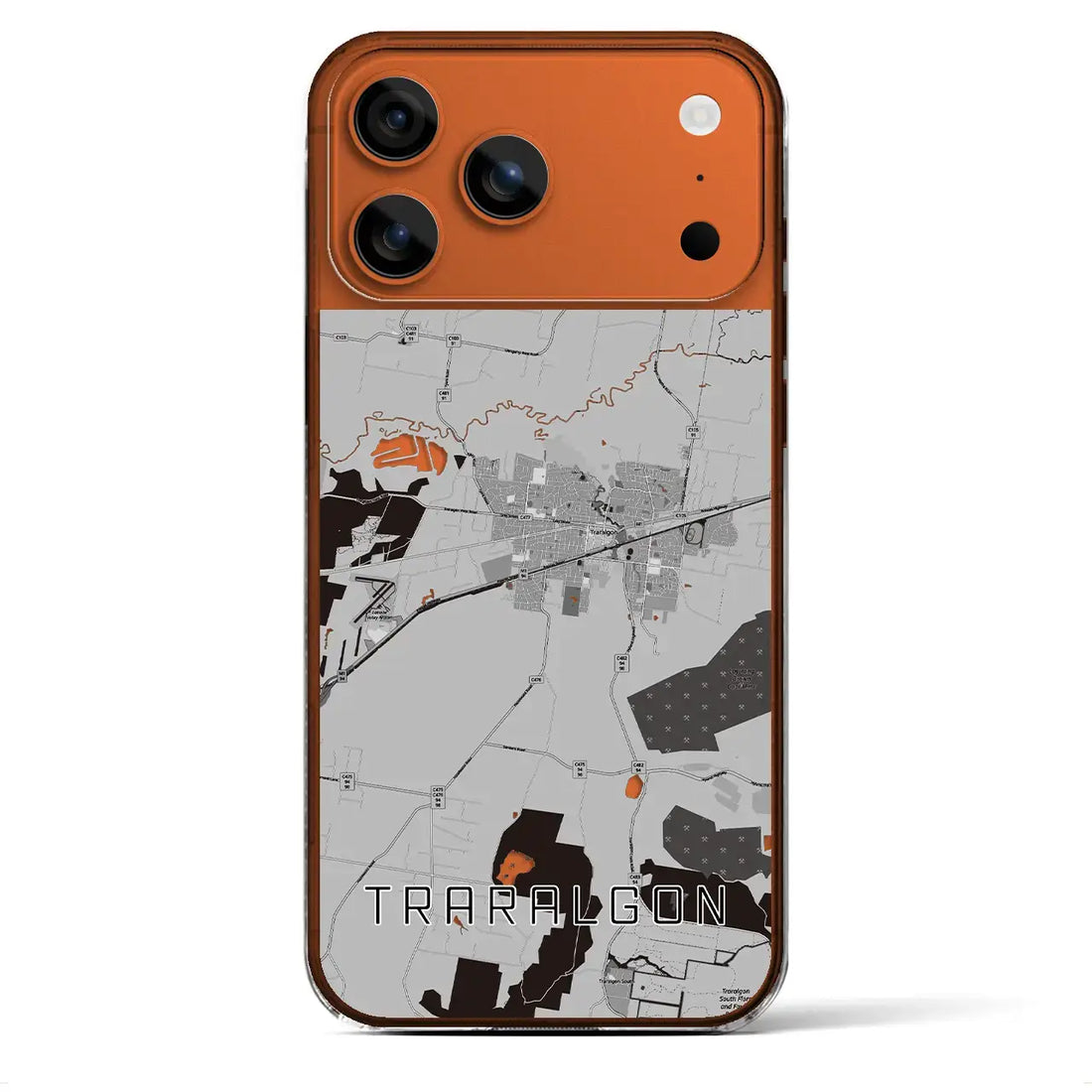 【トララルゴン（オーストラリア）】地図柄iPhoneケース（クリアタイプ）