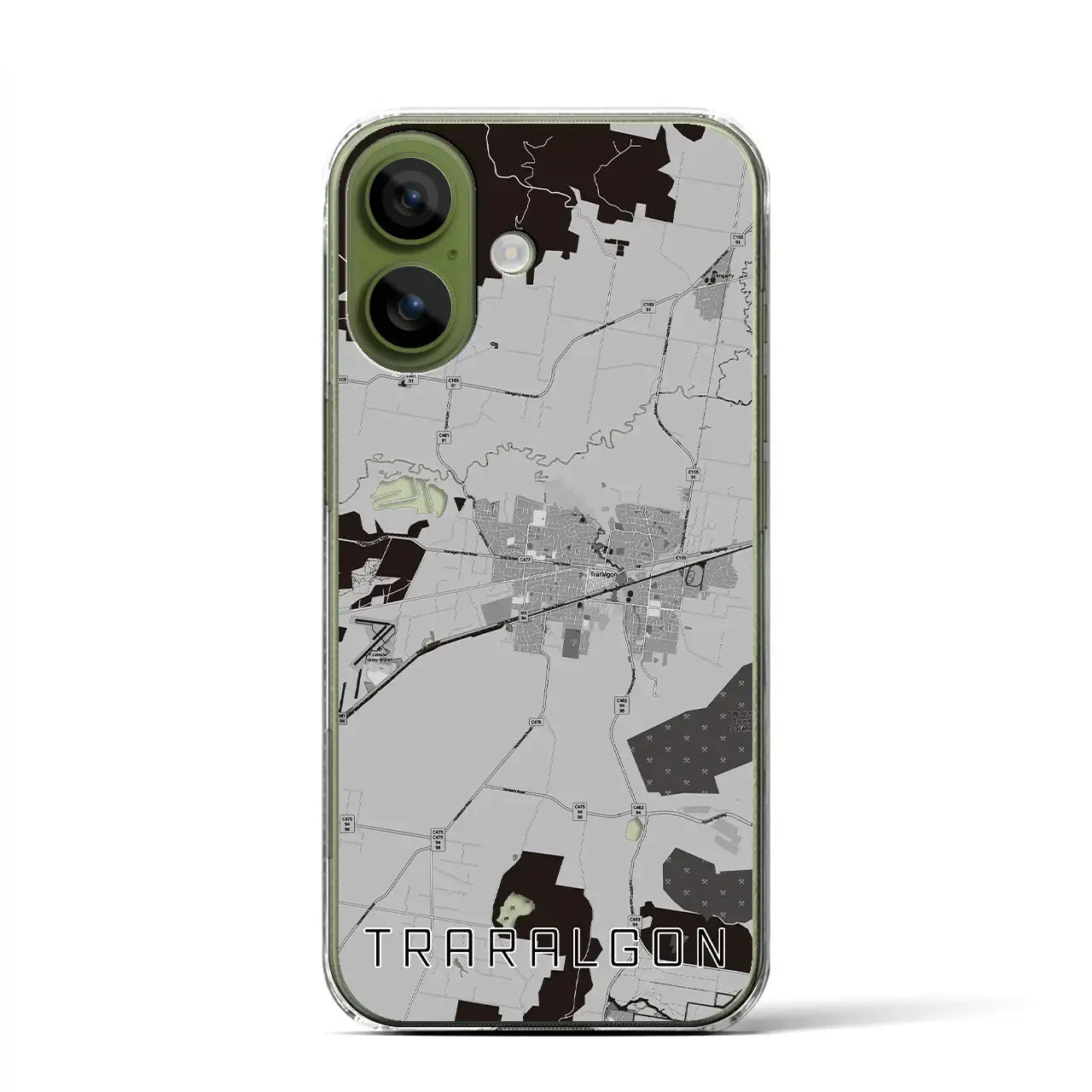 【トララルゴン（オーストラリア）】地図柄iPhoneケース（クリアタイプ）モノトーン・iPhone 17 Pro Max 用